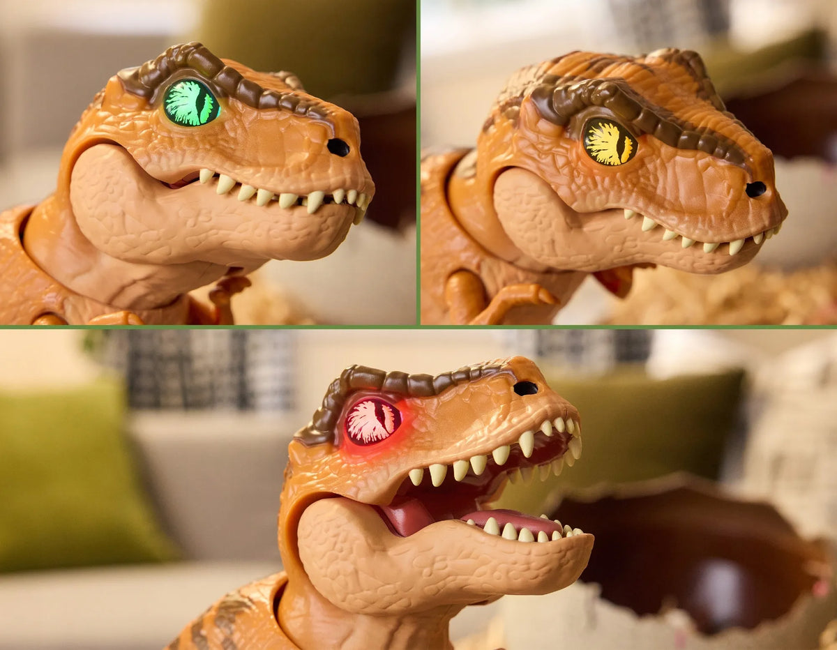 „Jurassic World Primal Hatch“ interaktyvus T-Rex dinozauras, išsiritantis iš kiaušinio