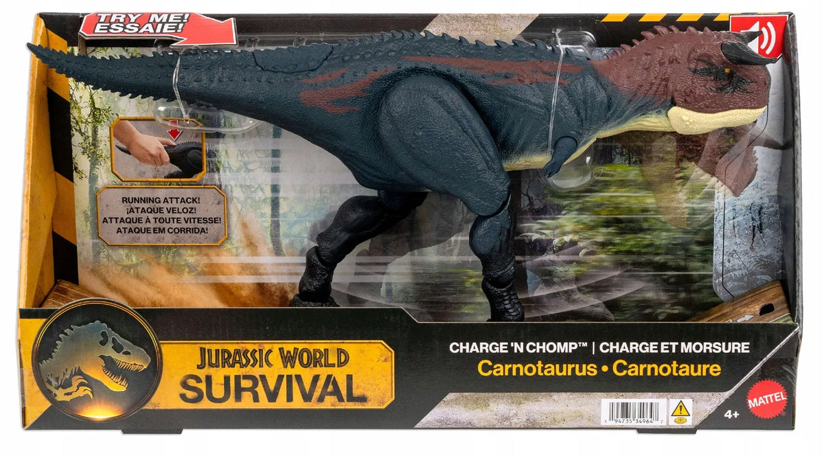 „Jurassic World Survival“ karnotauro dinozauro figūrėlė „Carnotaurus“, 20 cm, su garso efektais