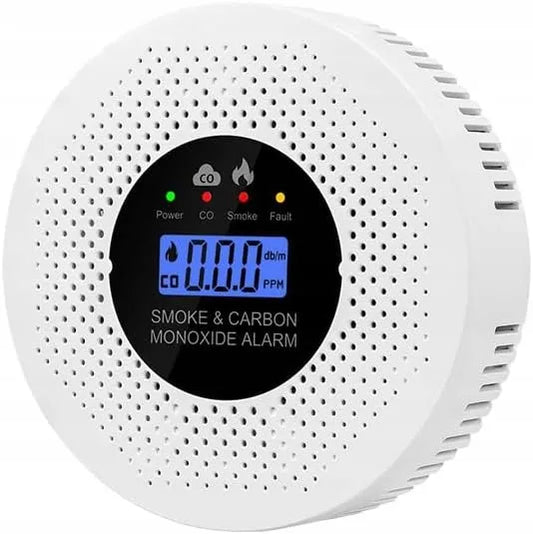 JYIPure anglies monoksido ir dūmų detektorius 2in1 su LCD ekranu