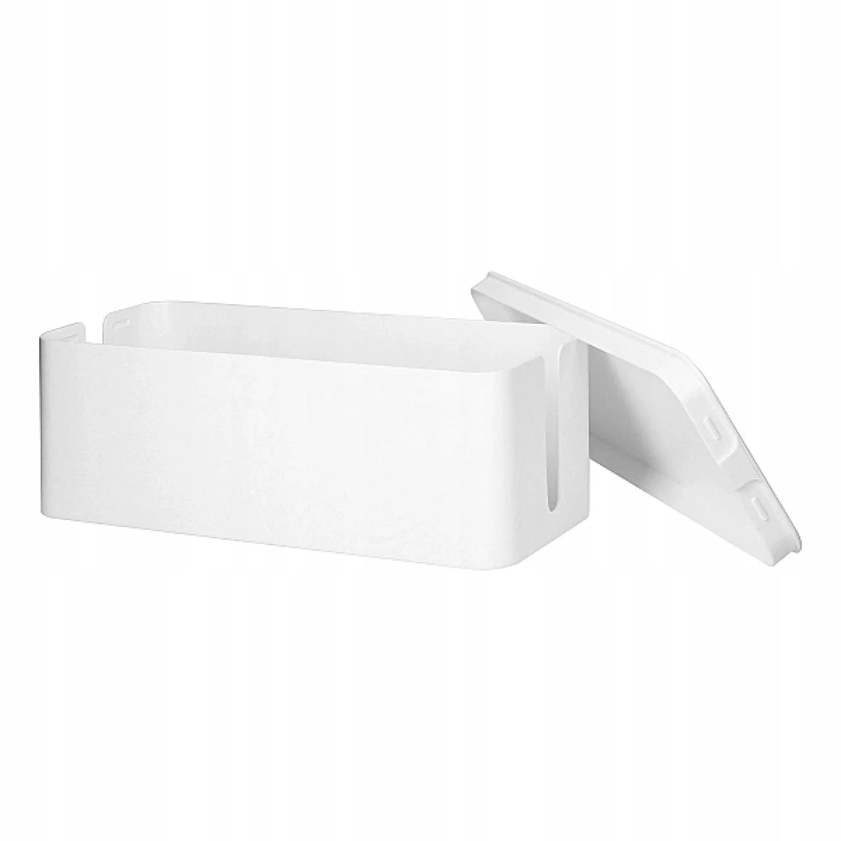 Kabelių organizatorius, dėžutė su dangčiu, 40x13x15 cm, balta
