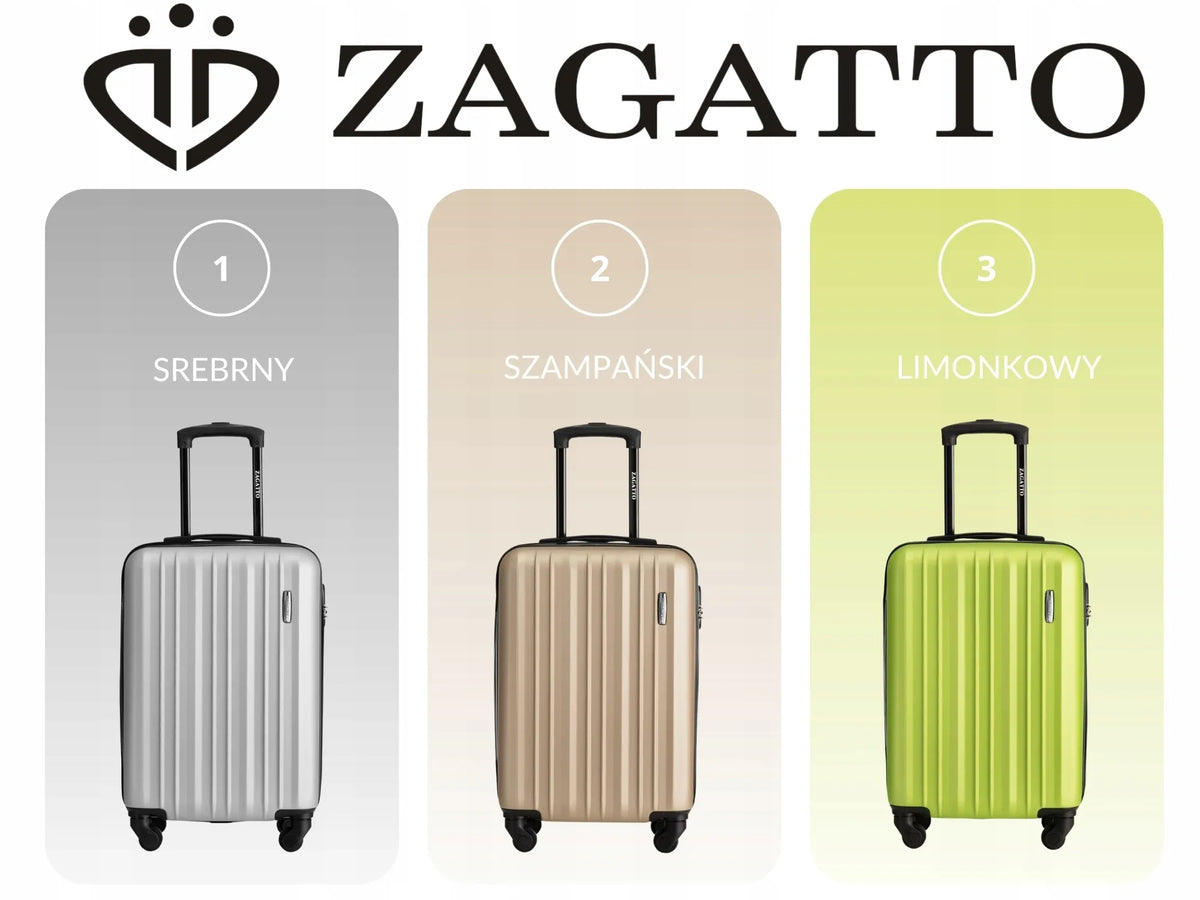 Kabininis lagaminas su ratukais, 34 l, kietas, 3 spalvos, Zagatto