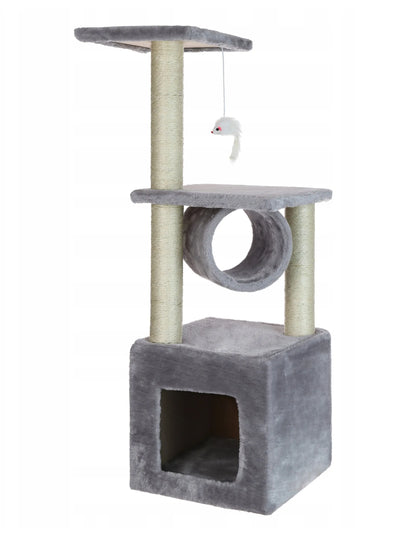 Kačių draskyklė su nameliu ir guoliu, 90 cm, K&M F021