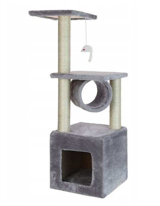 Kačių draskyklė su nameliu ir guoliu, 90 cm, K&M F021