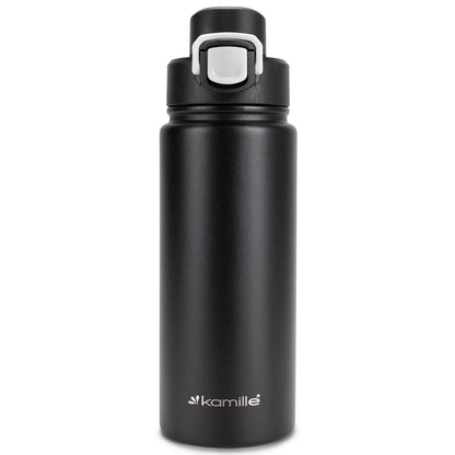 Kamille termo puodelis su užraktu ir snapeliu, 600 ml, matinės juodos spalvos