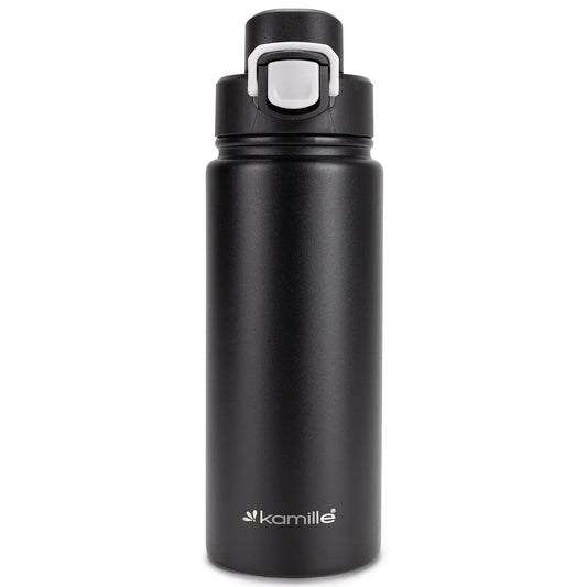 Kamille termo puodelis su užraktu ir snapeliu, 600 ml, matinės juodos spalvos
