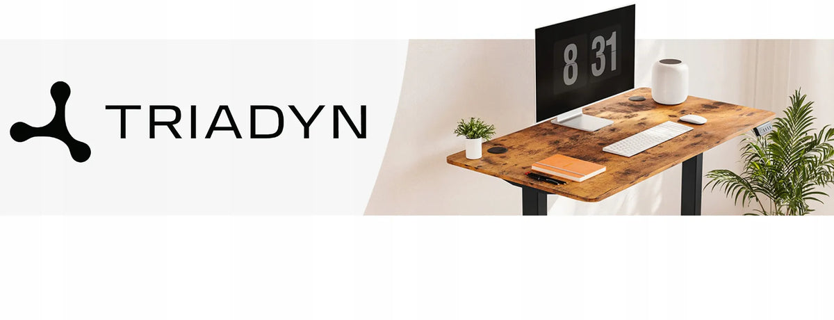 Kampinis rašomasis stalas Triadyn WorkBase 1206L su elektriniu aukščio reguliavimu 120x120cm