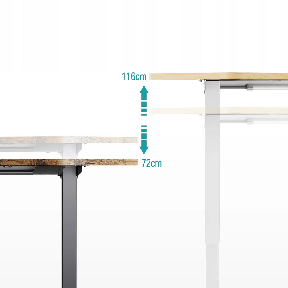 Kampinis rašomasis stalas Triadyn WorkBase 1206L su elektriniu aukščio reguliavimu 120x120cm