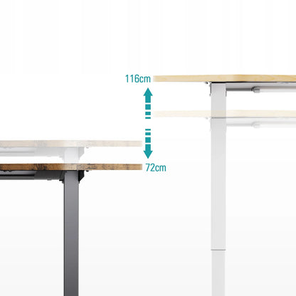 Kampinis rašomasis stalas Triadyn WorkBase 1206L su elektriniu aukščio reguliavimu 120x120cm