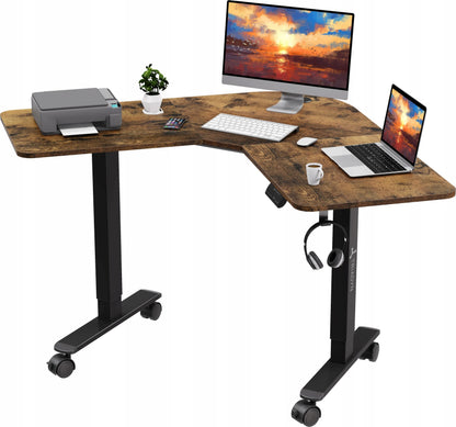 Kampinis rašomasis stalas Triadyn WorkBase 1206L su elektriniu aukščio reguliavimu 120x120cm