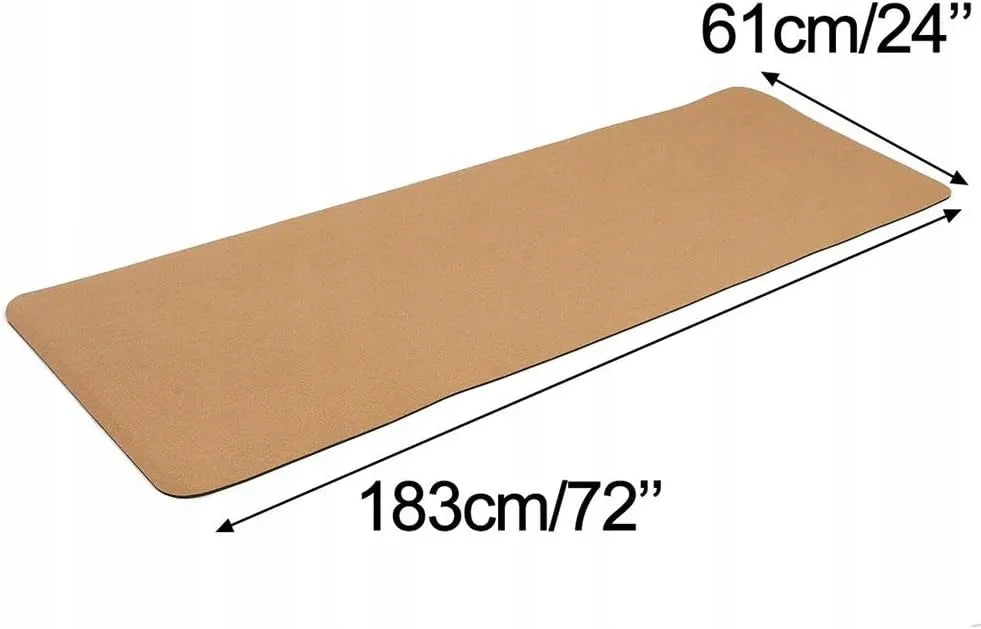 Kamštinis jogos kilimėlis 61x183cm be užrašų mankštai, fitnesui ir pilatesui