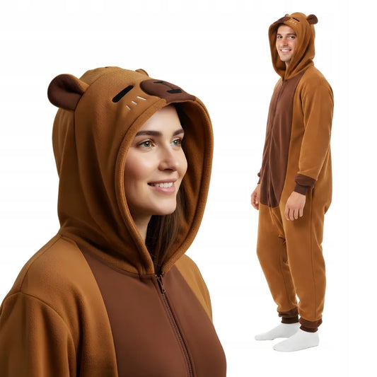Kapibaros kigurumi pižama „onesie“, kostiumas, S dydis, 145–155 cm