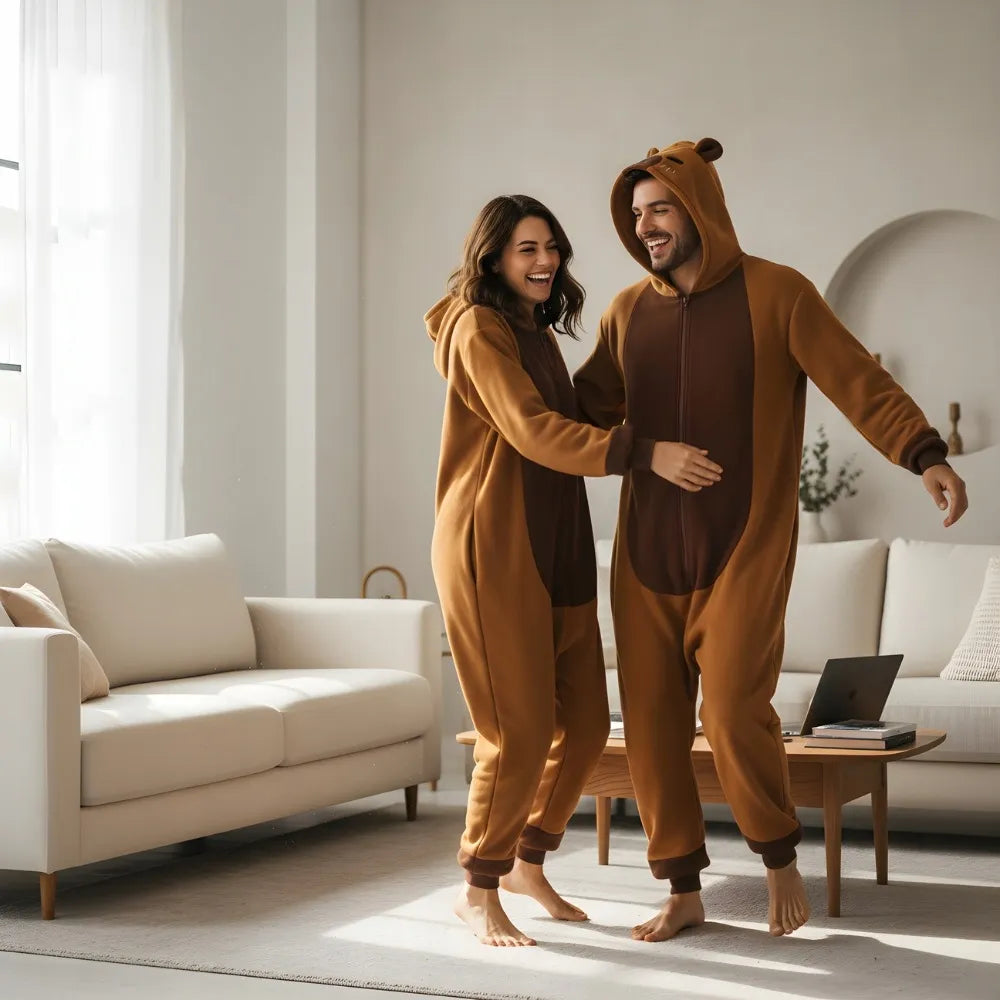 Kapibaros kigurumi pižama „onesie“, kostiumas, S dydis, 145–155 cm