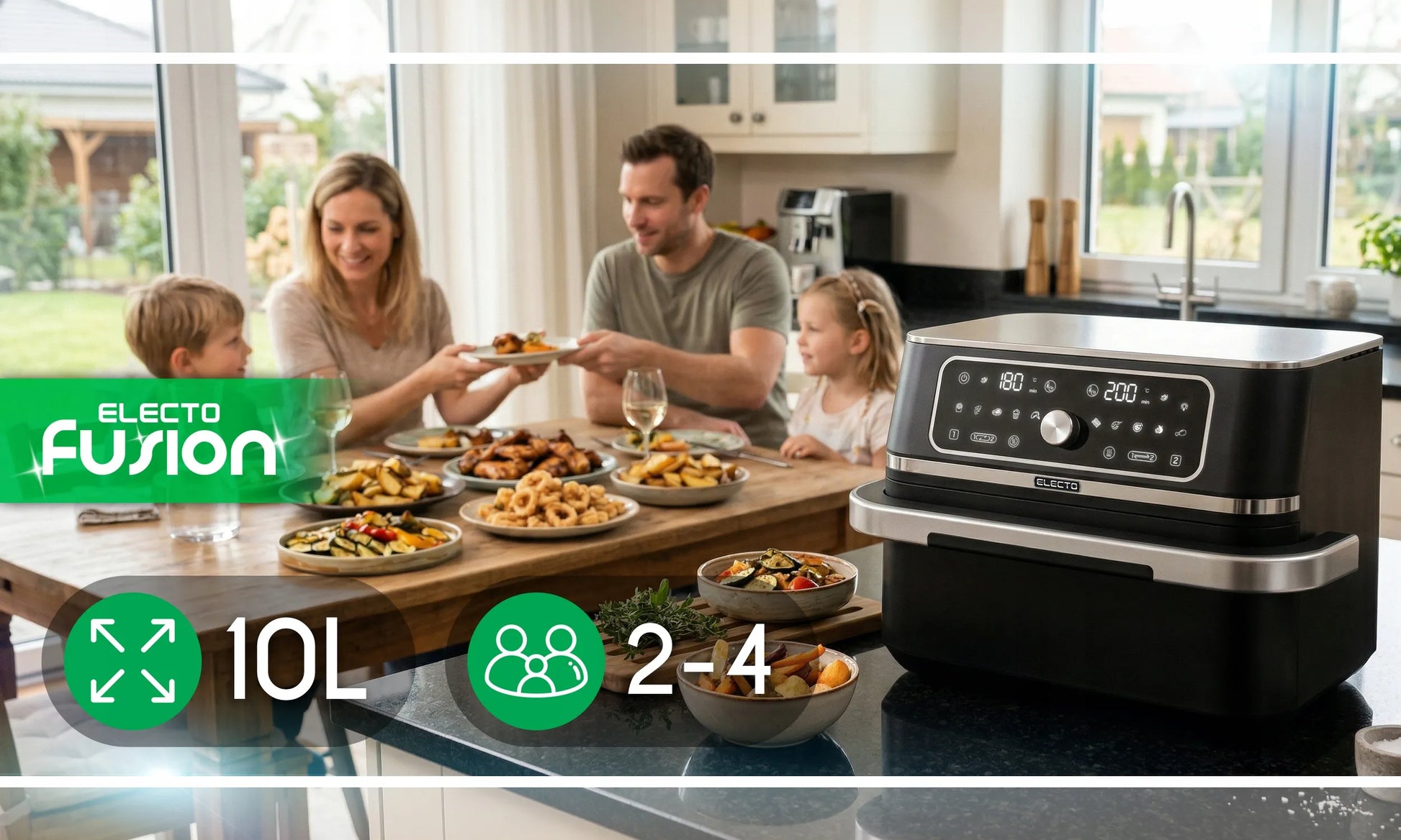 Karšto Oro Gruzdintuvė 10L Dviejų Kamerų 3100W