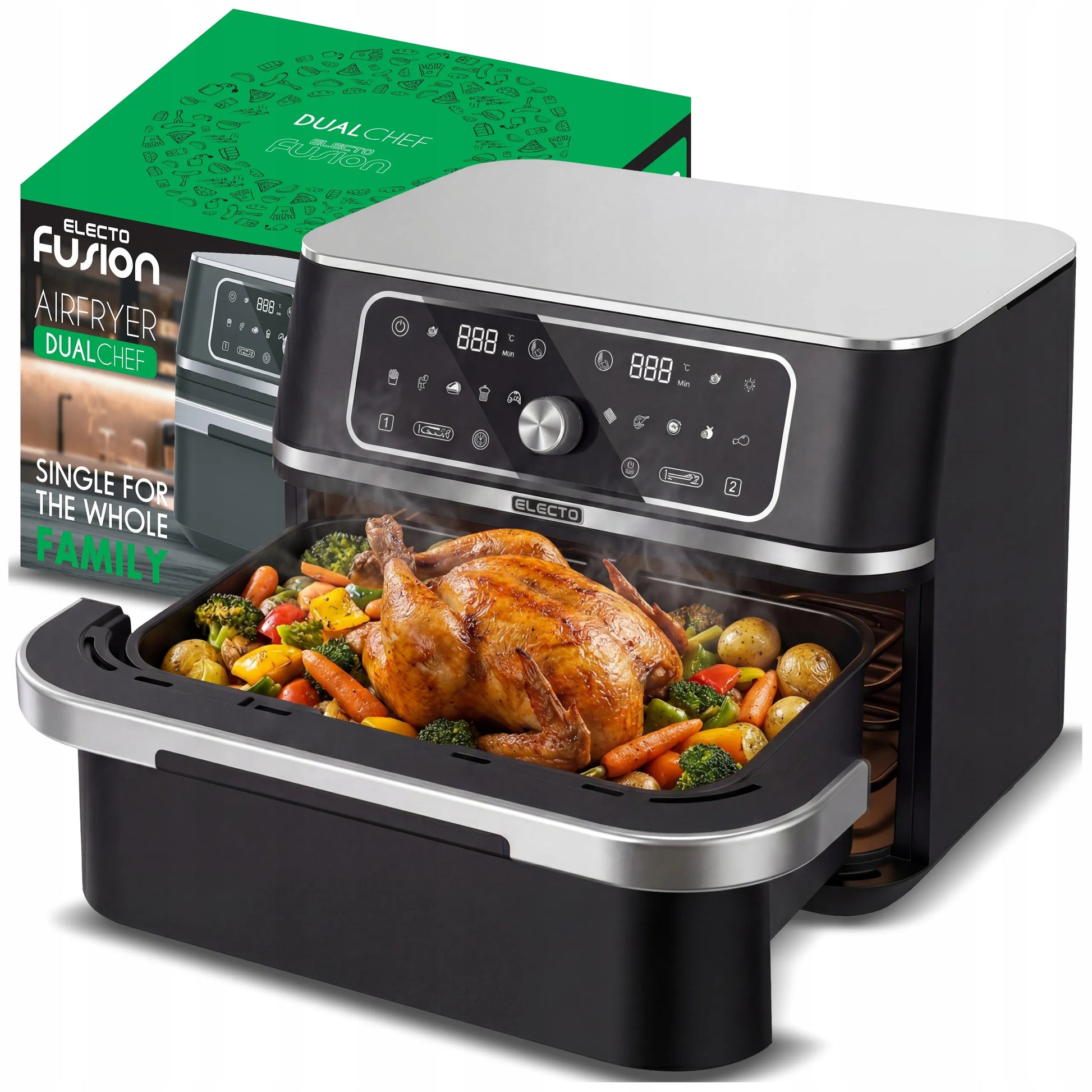 Karšto Oro Gruzdintuvė 10L Dviejų Kamerų 3100W
