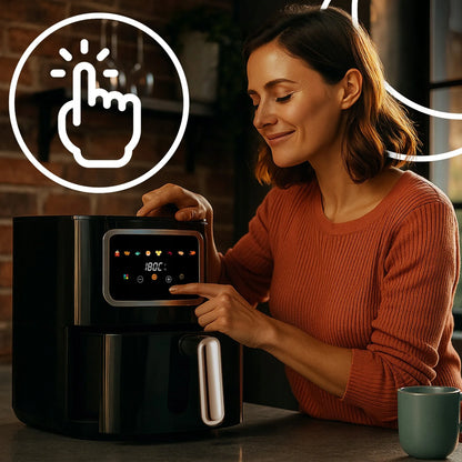 Karšto oro gruzdintuvė RETOO Air Fryer 1450W, 5,5 l, 8 programų