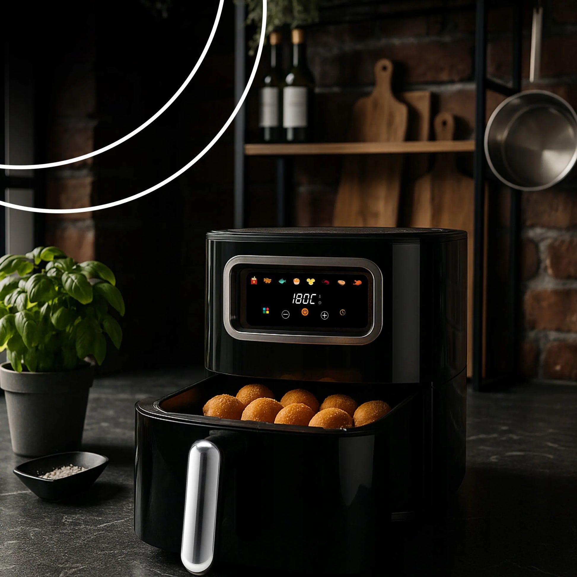 Karšto oro gruzdintuvė RETOO Air Fryer 1450W, 5,5 l, 8 programų