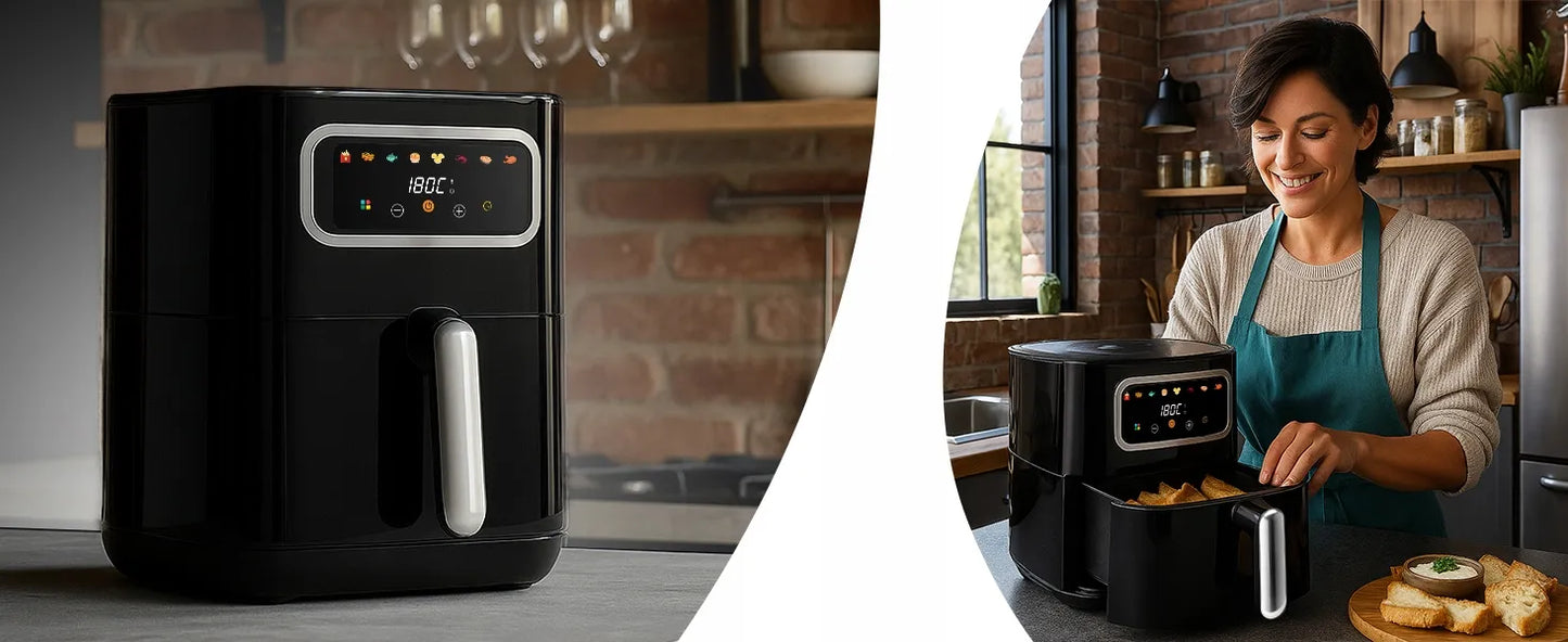 Karšto oro gruzdintuvė RETOO Air Fryer 1450W, 5,5 l, 8 programų