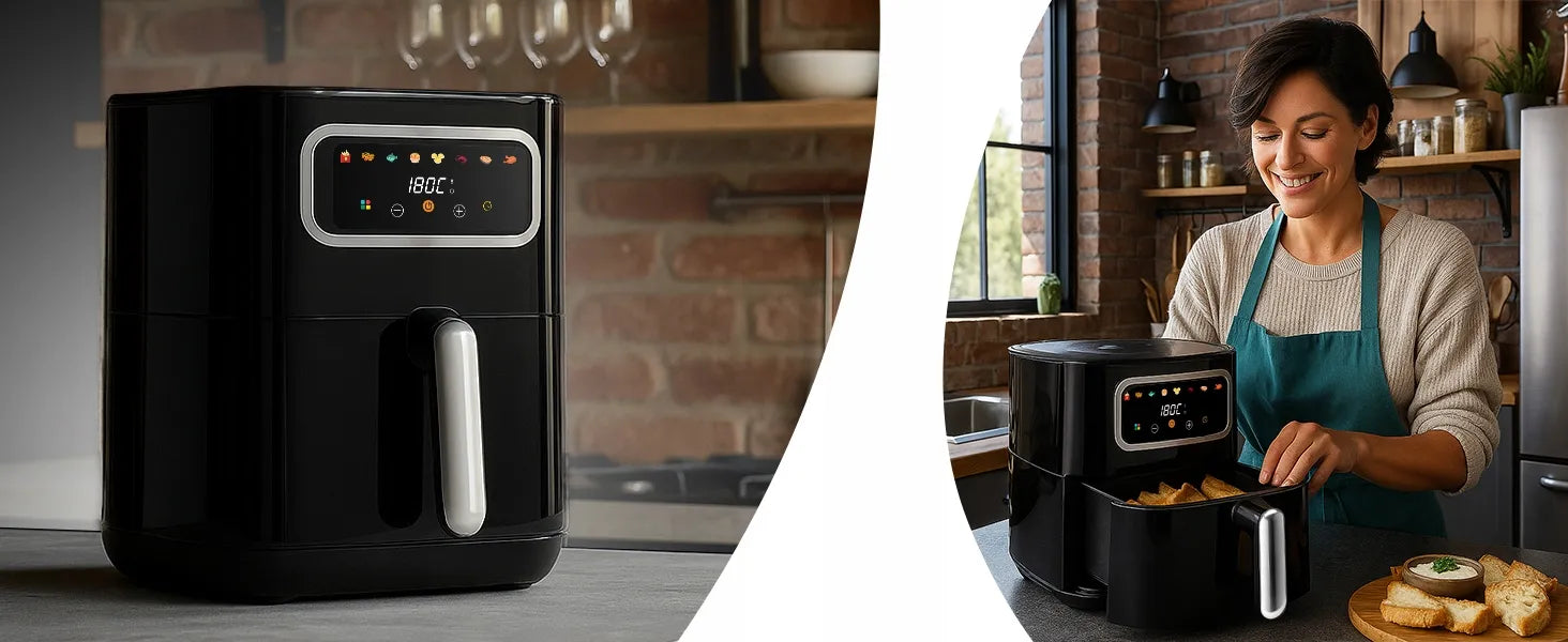 Karšto oro gruzdintuvė RETOO Air Fryer 1450W, 5,5 l, 8 programų