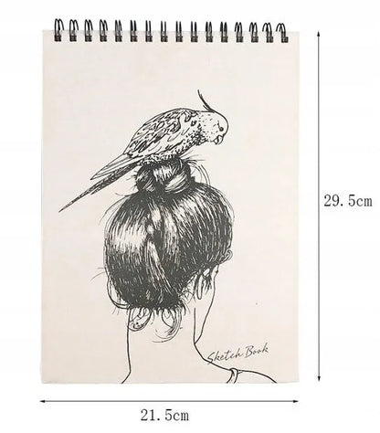 KD Art Studio A4 eskizų bloknotas vaikams, piešimui ir žymekliams, spiralinis