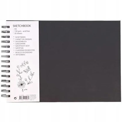 KD Art Studio A4 eskizų bloknotas vaikams, piešimui ir žymekliams, spiralinis