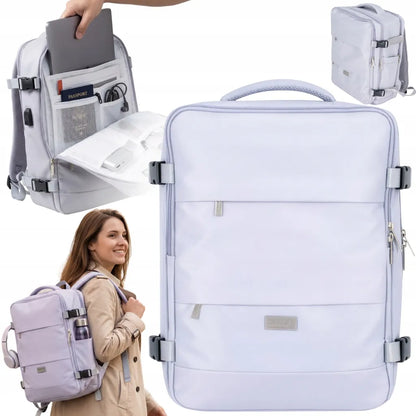 Kelioninė kuprinė 40x30x20cm, rankinis bagažas lėktuvui, USB, tinka Wizzair