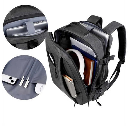 Kelioninė kuprinė rankiniam bagažui lėktuvui tvirta su USB jungtimi