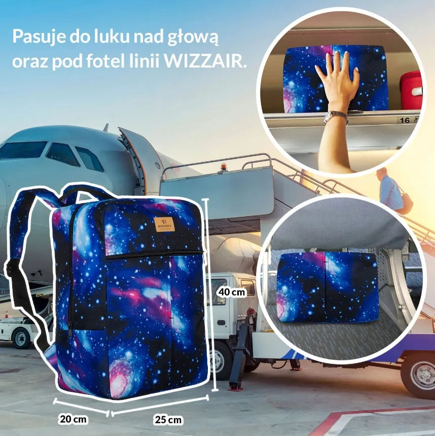 Kelioninė kuprinė ROVICKY lengvas rankinis bagažas lėktuvui WIZZAIR RYANAIR