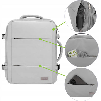 Kelioninė kuprinė su USB lizdu Lagaminas rankiniam bagažui Ryanair Wizzair 40x30x20cm