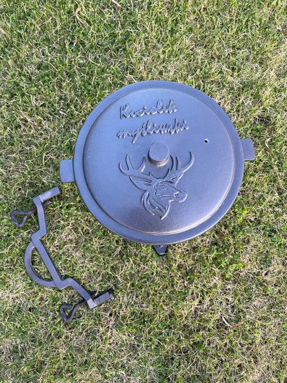 Ketaus katilas Gockowiak, medžiotojų stiliaus, 10 l, skirtas laužui ir griliui