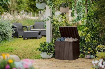 Keter City Storage Box 113L lauko baldų dėžė – ruda