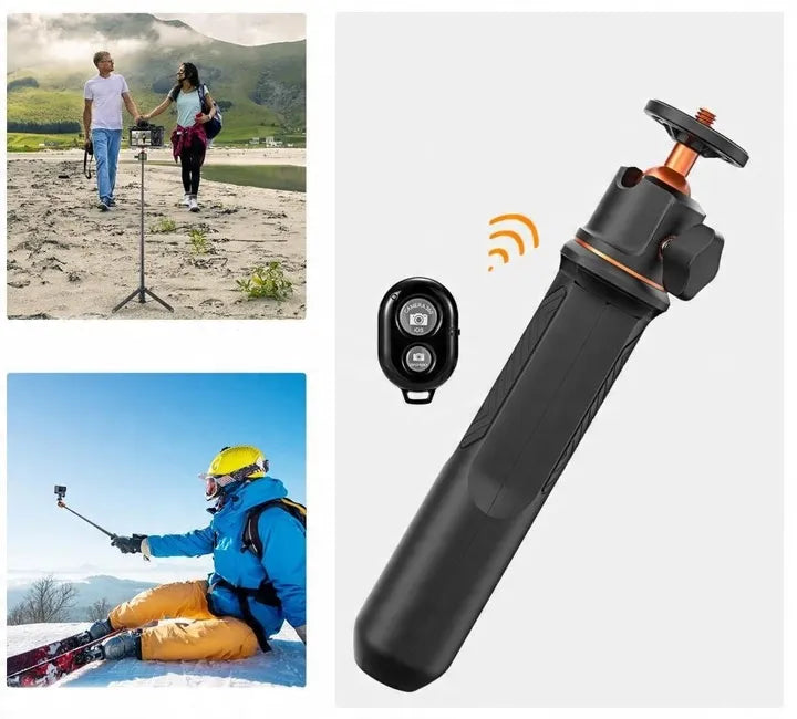 K&F Concept SELFIE lazda, trikojis 60cm 4-in-1 telefonui, išmaniajam telefonui, 1/4 laikiklis, GoPro + pultelis KF09.135