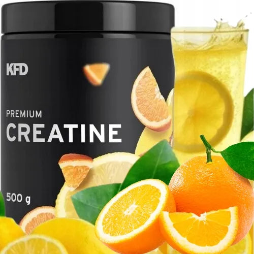 KFD kreatino monohidratas Premium Creatine, apelsinų ir citrinų skonio, 500 g