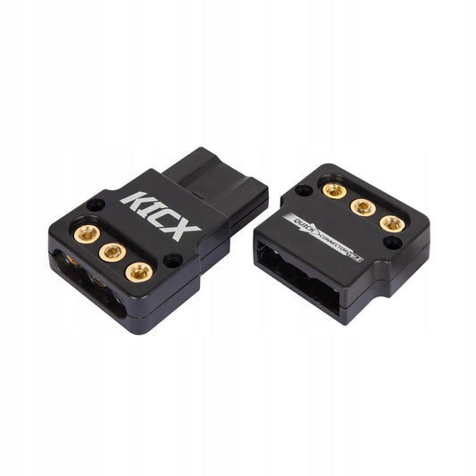 KICX Quick Connector v2 - Stiprintuvo, žemų dažnių garsiakalbio ir įkroviklio maitinimo jungtis