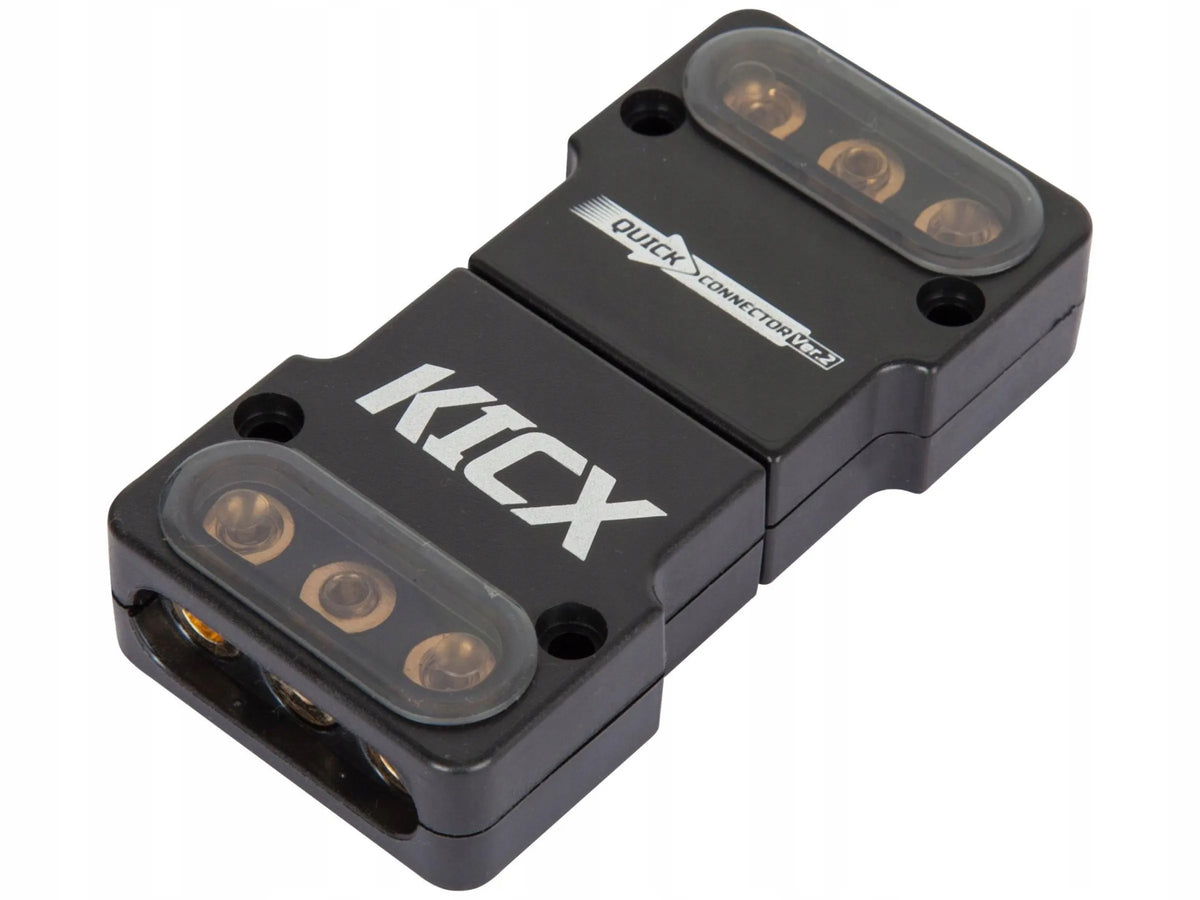 KICX Quick Connector v2 - Stiprintuvo, žemų dažnių garsiakalbio ir įkroviklio maitinimo jungtis