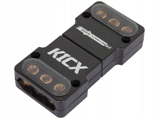 KICX Quick Connector v2 - Stiprintuvo, žemų dažnių garsiakalbio ir įkroviklio maitinimo jungtis