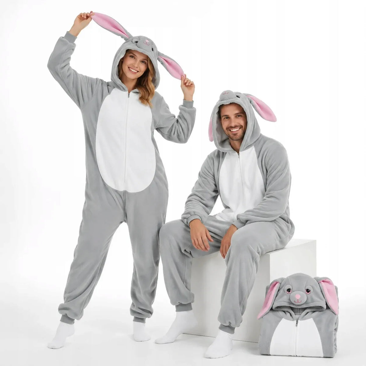Kigurumi pižama „Szary Królik“, L dydis, 165–175 cm
