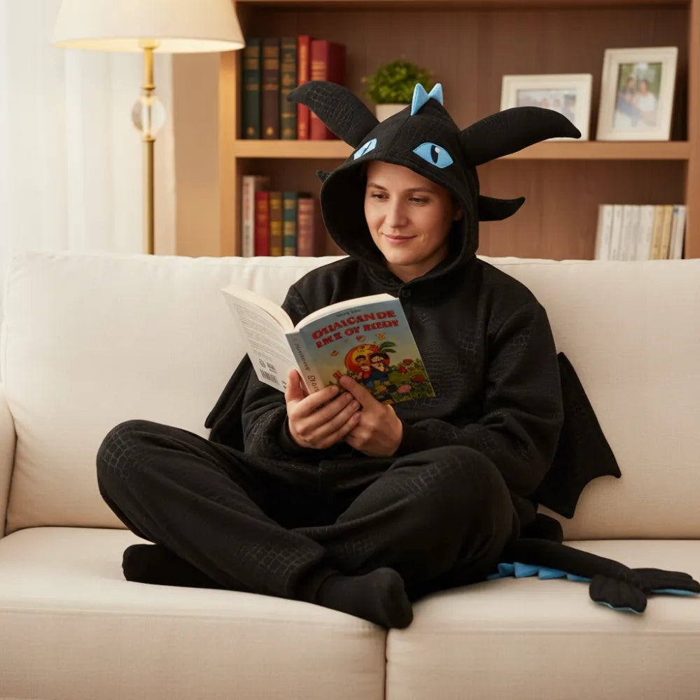 Kigurumi pižama „Szczerbatek“, mėlyna, XL, 175–185 cm