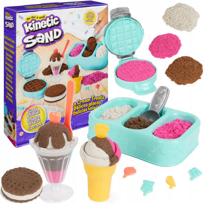 Kinetic Sand ledų gardumynų ledainė – kvapnus kinetinis smėlis, 3 spalvos