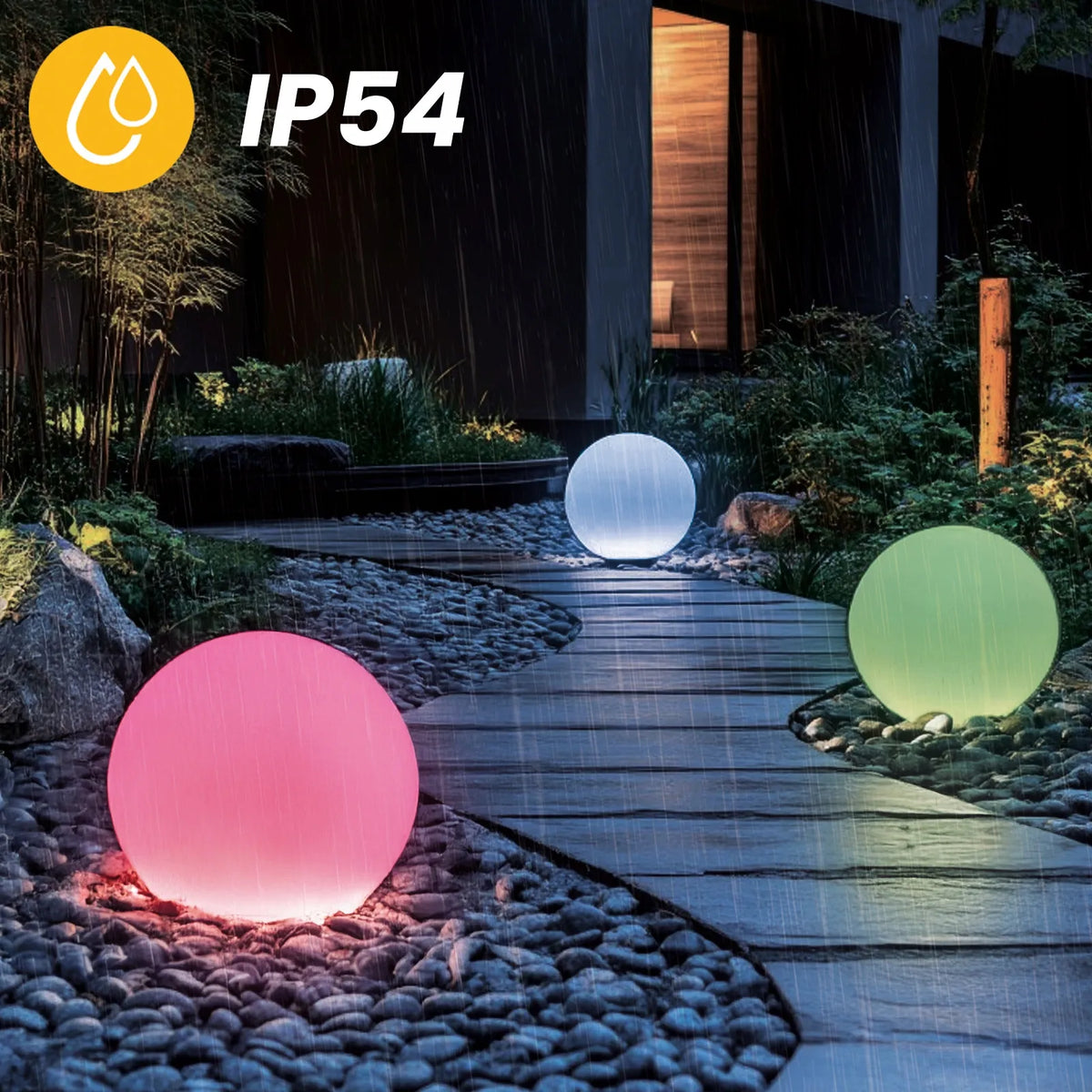 Kobi GARDEN BALL saulės LED sodo šviestuvas 3000K RGB 30cm
