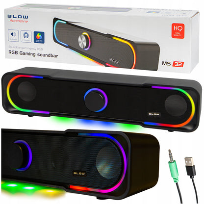 Kompiuterio garso kolonėlės 2.0 garsiakalbiai AUX USB LED
