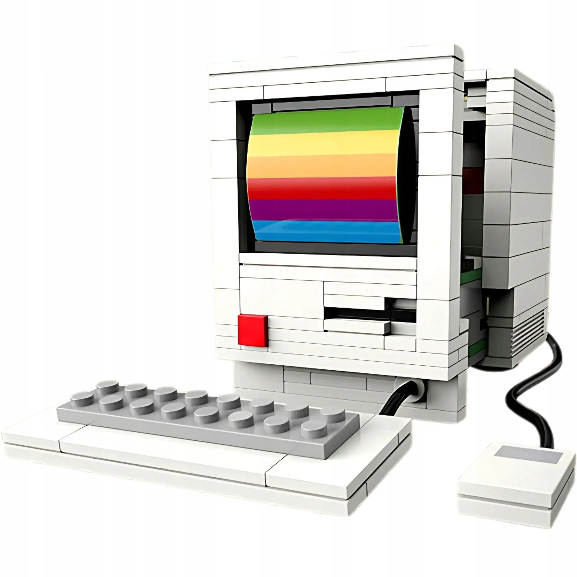 Konstrukcinis kaladėlių rinkinys retro kompiuteris stalinis 3D klaviatūra pelė 274 detalių