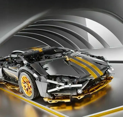 Konstrukcinis rinkinys Lamborghini sportinis automobilis, 3307 detalės, juodas modelis, dovana vaikui