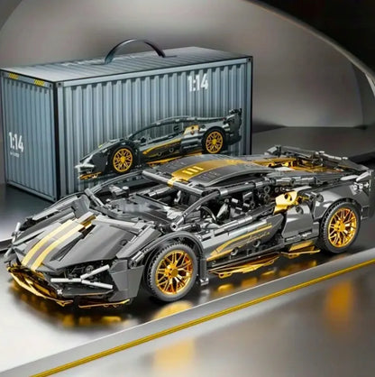 Konstrukcinis rinkinys Lamborghini sportinis automobilis, 3307 detalės, juodas modelis, dovana vaikui