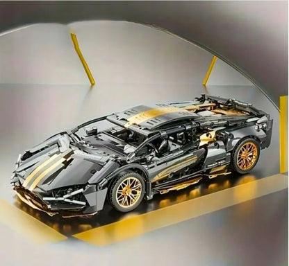 Konstrukcinis rinkinys Lamborghini sportinis automobilis, 3307 detalės, juodas modelis, dovana vaikui