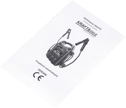 Kraft&Dele KD5346 4 viename automobilinis paleidimo įrenginys, 1200/600 A, 22 Ah, 12 V, su LED apšvietimu ir kompresoriumi