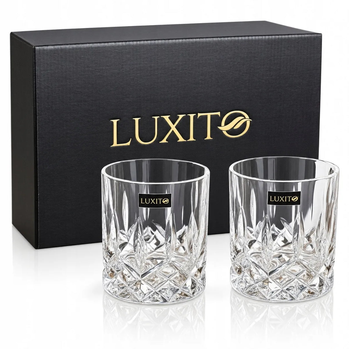 Krištolo viskio ir kokteilių stiklinės LUXITO Javell, 300 ml, 6 vnt., dovana