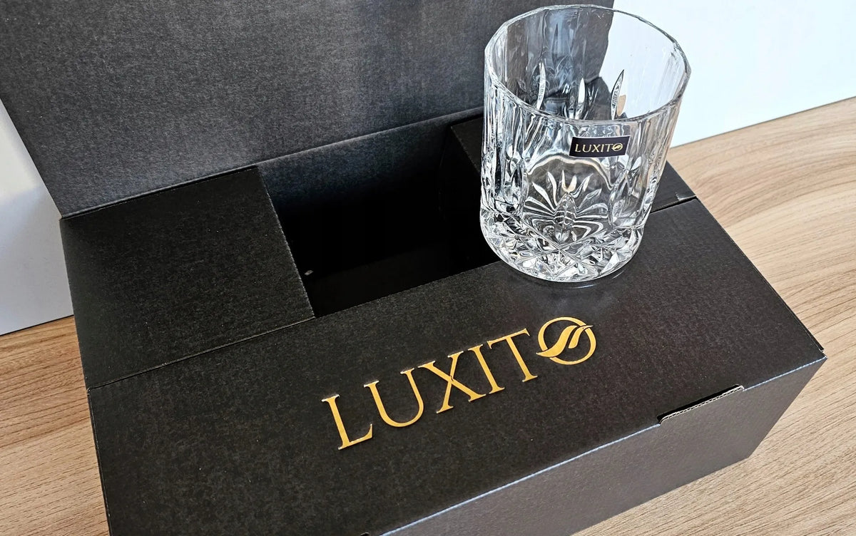 Krištolo viskio ir kokteilių stiklinės LUXITO Javell, 300 ml, 6 vnt., dovana