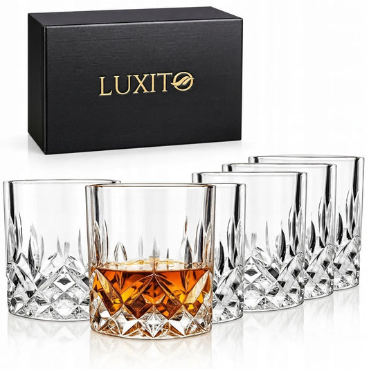 Krištolo viskio ir kokteilių stiklinės LUXITO Javell, 300 ml, 6 vnt., dovana