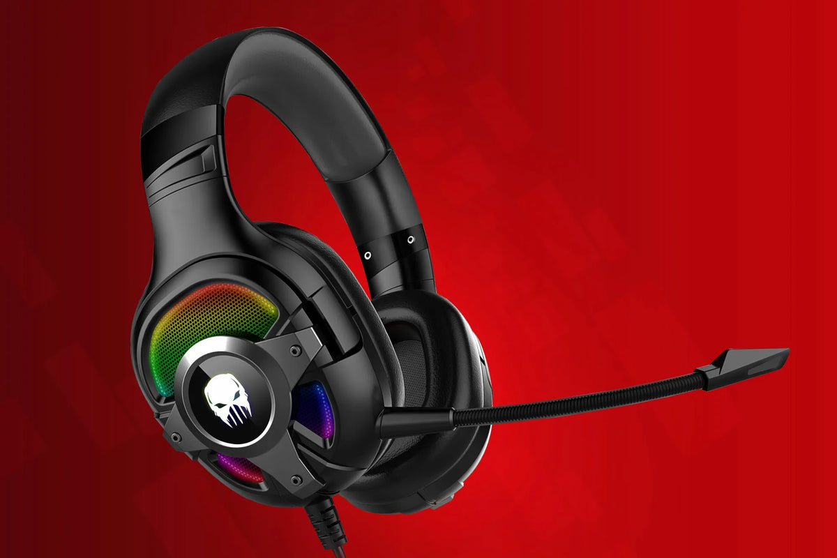 Kruger&Matz Warrior GH-100 Pro žaidimų ausinės su mikrofonu ir RGB apšvietimu
