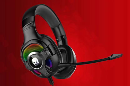 Kruger&Matz Warrior GH-100 Pro žaidimų ausinės su mikrofonu ir RGB apšvietimu
